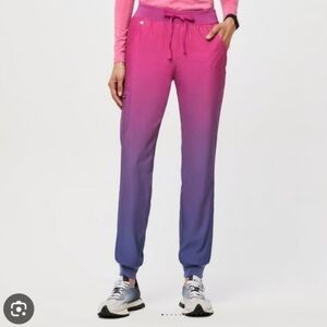 FIGS Zamora FREEx Ombre Pink/Purple Scrub Jogger Pants Lined Women's Petite XS
